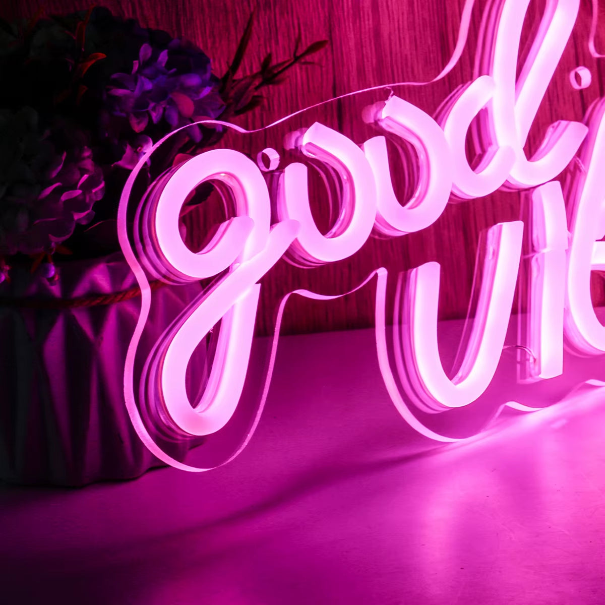 Chi-Buy LED Neon Good Vibes USB Powered Neon Signs Night Light 3D Wall Art & Game Room Bedroom Living Room Decor Lamp Signs