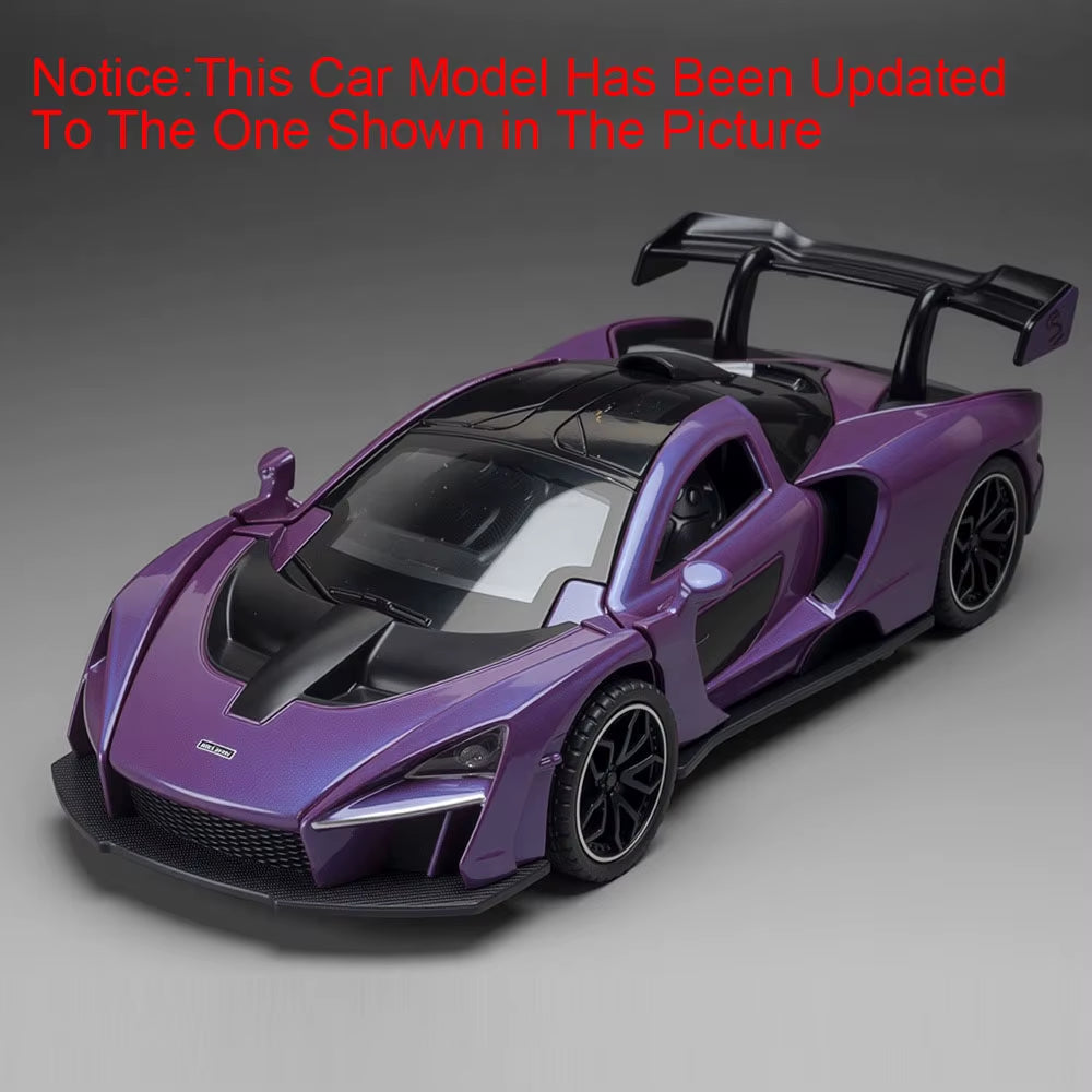 1/32 Scale Senna Alloy Cars Models Diecasts Metal Toys Vehicles Model Simulation Sound and Light Collection Kids Birthday Gifts