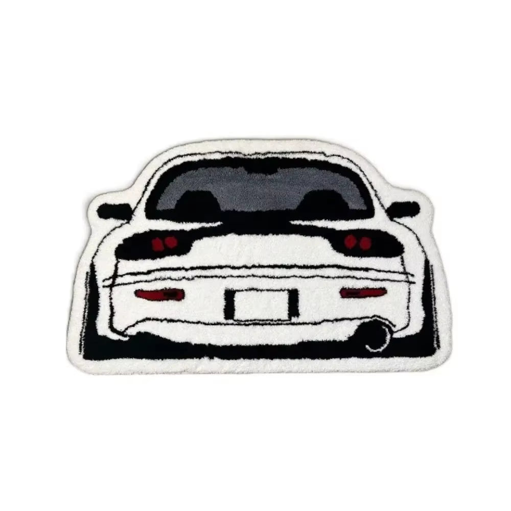 Sports Racing Car Shape Rug Carpet Boy Living Room Bedroom Decor Carpet Embroidered Non-Slip Floor Mat Doormat Home Decor