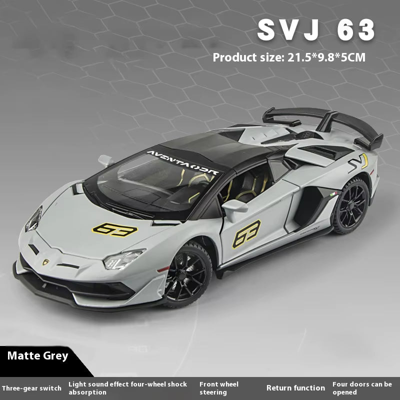 1:24 Lambo SVJ63 Alloy Car Model Sports Car Model, Simulated Car Children'S Toy Collection Ornaments for Boys Gifts