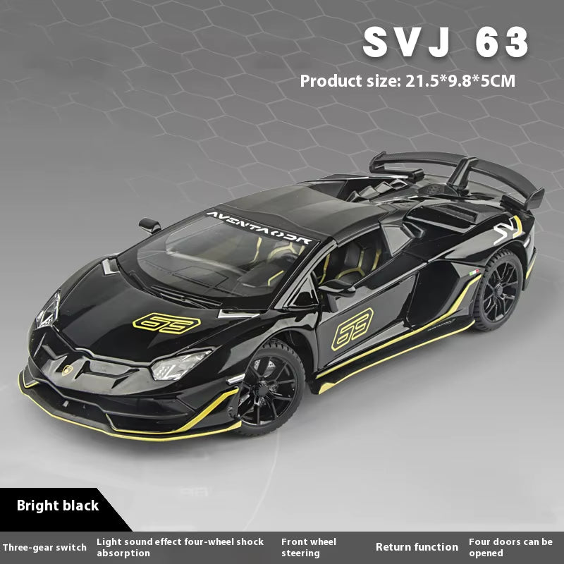 1:24 Lambo SVJ63 Alloy Car Model Sports Car Model, Simulated Car Children'S Toy Collection Ornaments for Boys Gifts