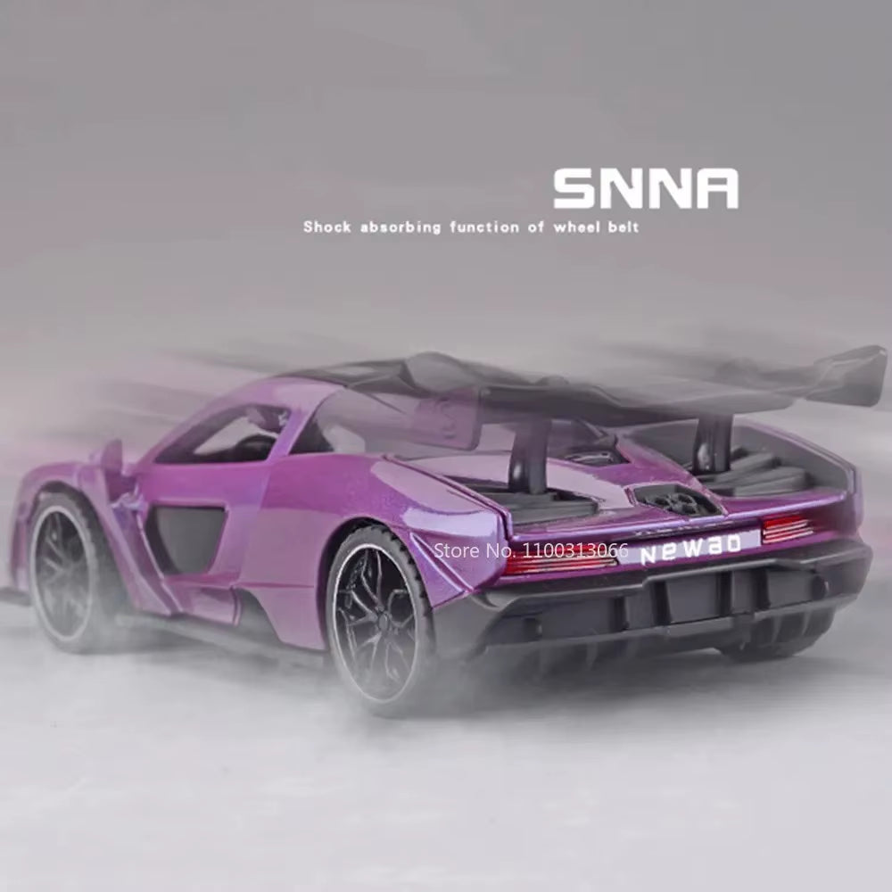 1/32 Scale Senna Alloy Cars Models Diecasts Metal Toys Vehicles Model Simulation Sound and Light Collection Kids Birthday Gifts