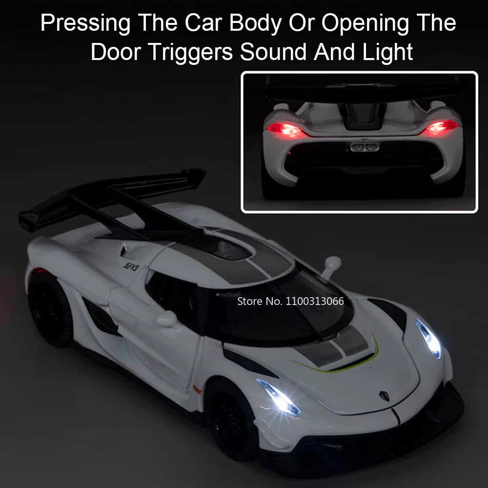 1/32 Scale Alloy Jesko Cars Models Toys Metal Diecasts Vehicles Model with Sound Light Sport Car Model for Boys Collection Gifts