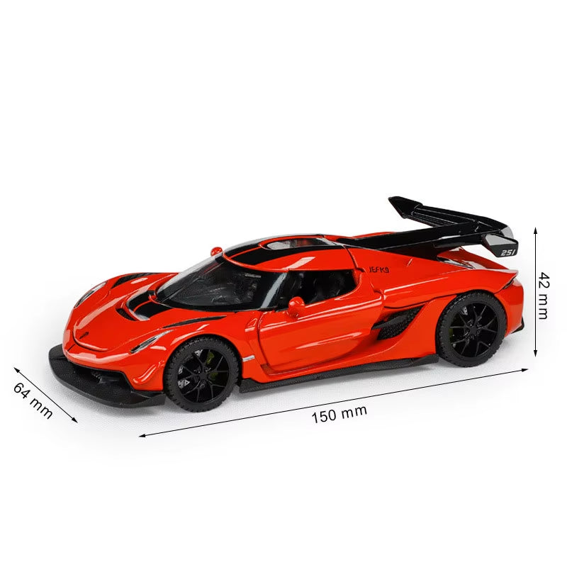 1/32 Scale Alloy Jesko Cars Models Toys Metal Diecasts Vehicles Model with Sound Light Sport Car Model for Boys Collection Gifts