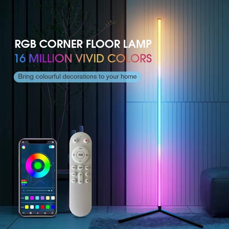 LED Ambiance Floor Lamp, Decorative Atmosphere Lamp, APP Control, Remote Control Tuner, Change Light Mode with Music Rhythm